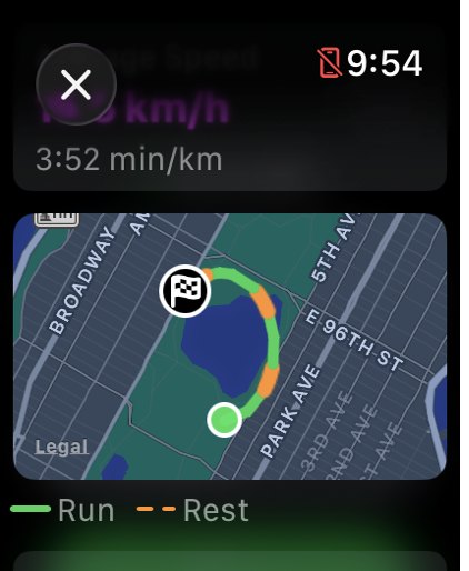 Route map on the watch